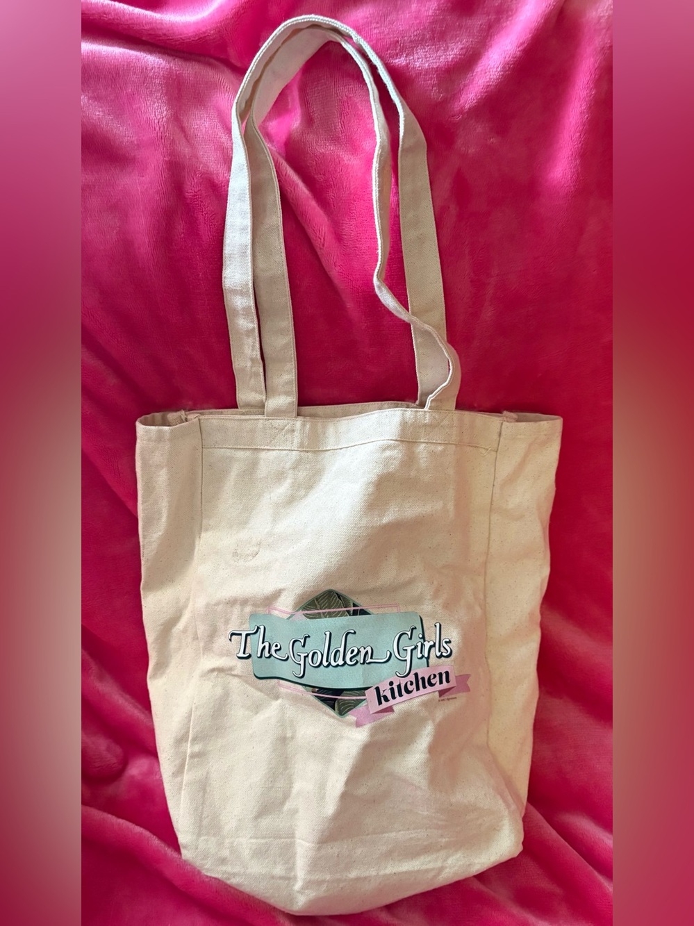 Cream Canvas Tote Bag with Retro 'The Golden Girls' Kitchen Graphic
